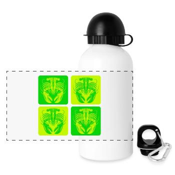 Lobster – symbol of the sea - Panoramic Thermal Bottle with Lid 500 ml - white - Front