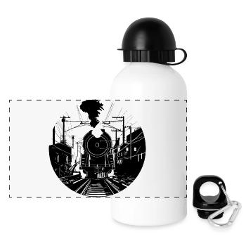 Railway Drawing - Panoramic Thermal Bottle with Lid 500 ml - white - Front