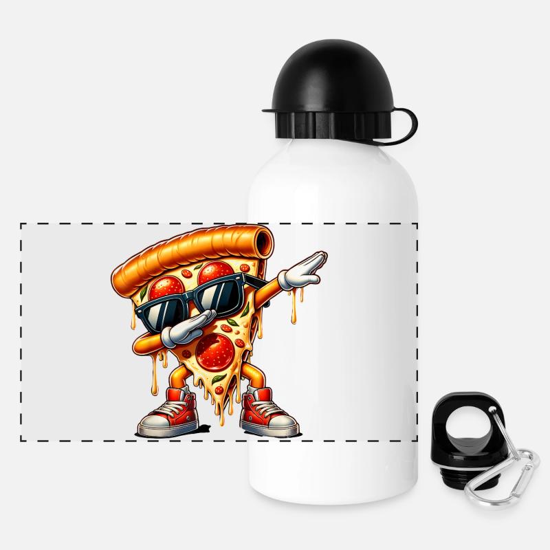 Cool Pizza Slice with Attitude - Panoramic Thermal Bottle with Lid 500 ml - white