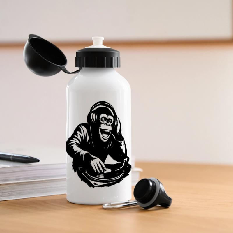 DJ The Monkey Dance Banksy Style Panorama Trinkflasche mit Deckel 500 ml