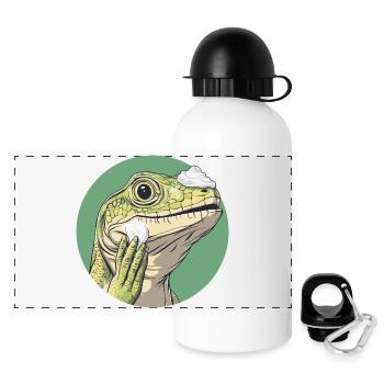 Lizard shaving – smoother than ever! - Panoramic Thermal Bottle with Lid 500 ml - white - Front