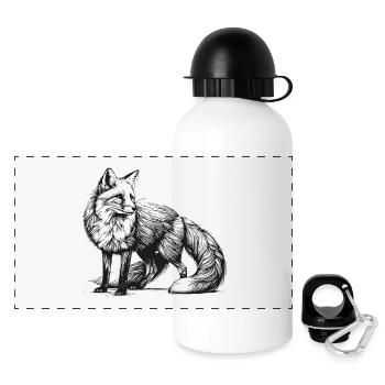 Renard – Garde forestier - Gourde panoramique avec couvercle 500 ml - blanc - Devant