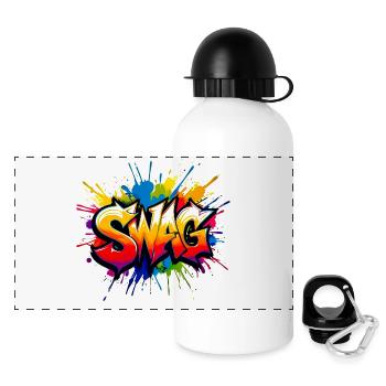Style graffiti expressif avec des couleurs vives - Gourde panoramique avec couvercle 500 ml - blanc - Devant