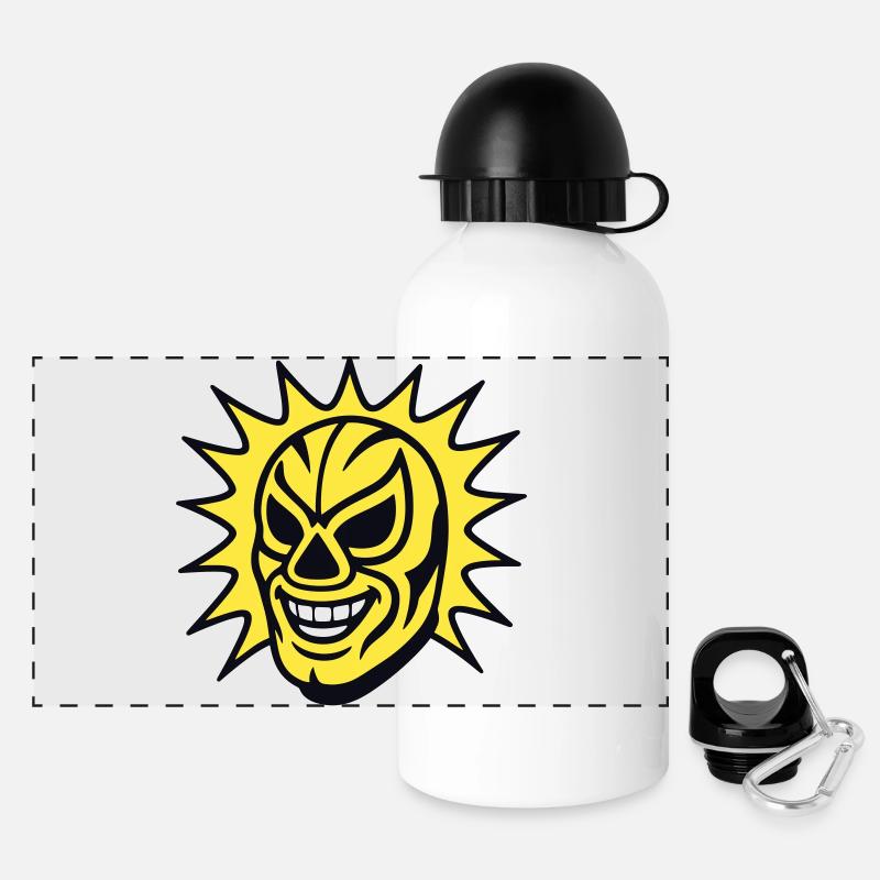 Mexican Mask / Lucha Libre - Panorama Trinkflasche mit Deckel 500 ml - Weiß