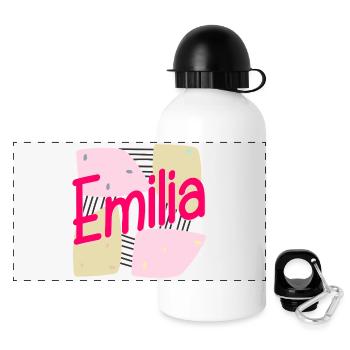 NAME GIFT DAUGHTER GIRL EMILIA - Panoramic Thermal Bottle with Lid 500 ml - white - Front