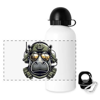 Hippopotame Conception militaire - Gourde panoramique avec couvercle 500 ml - blanc - Devant