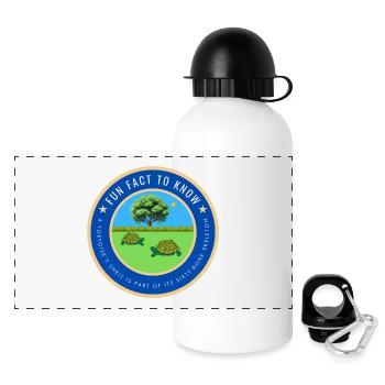 A tortoise fact - Panoramic Thermal Bottle with Lid 500 ml - white - Front