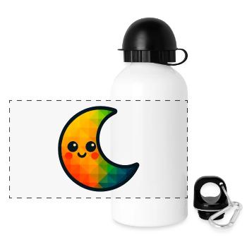 WPAP Polygon Kawaii Style Baby Toy Crescent Moon - Panoramic Thermal Bottle with Lid 500 ml - white - Front