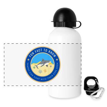 Sharks can sleep with their eyes open - Panoramic Thermal Bottle with Lid 500 ml - white - Front