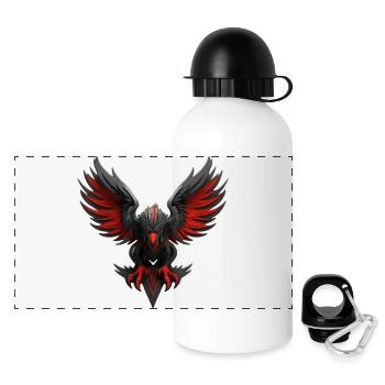 Dunkles mythisches Adler-Emblem - Panorama Trinkflasche mit Deckel 500 ml - Weiß - Vorne