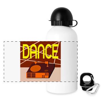 SCHALLPLATTEN MUSIK RETRO TANZEN - Panorama Trinkflasche mit Deckel 500 ml - Weiß - Vorne