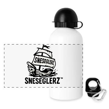 Ship with skull and flag - Panoramic Thermal Bottle with Lid 500 ml - white - Front