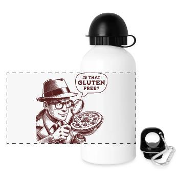Is That Gluten Free? Funny Detective - Panoramic Thermal Bottle with Lid 500 ml - white - Front