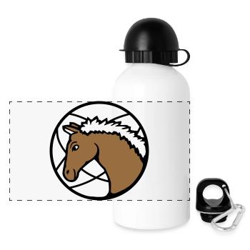 Pferd Süß Pony Fohlen Pferdemädchen Niedlich Comic - Panorama Trinkflasche mit Deckel 500 ml - Weiß - Vorne