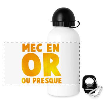 Guy's Impactante or_message T Shirt in Gold Tones - Panoramic Thermal Bottle with Lid 500 ml - white - Front