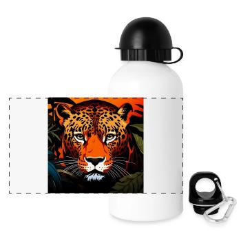 Wild Leopard Graphic - Panoramic Thermal Bottle with Lid 500 ml - white - Front