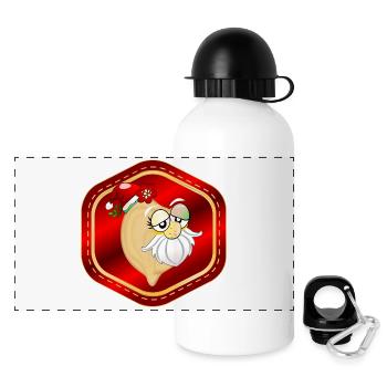 Pois chiches de Noël amusants du Père Noël - Gourde panoramique avec couvercle 500 ml - blanc - Devant