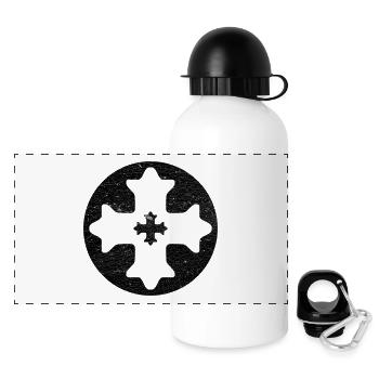 Eastern Coptic cross in black circle - Panoramic Thermal Bottle with Lid 500 ml - white - Front
