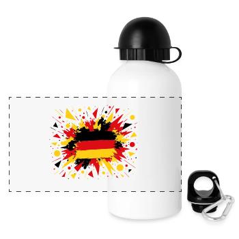 Drapeau allemand dans le style pinceau - Gourde panoramique avec couvercle 500 ml - blanc - Devant