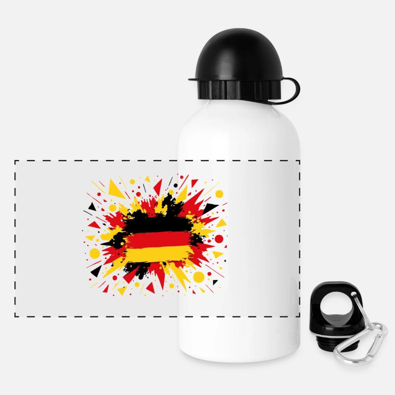 Drapeau allemand dans le style pinceau - Gourde panoramique avec couvercle 500 ml - blanc