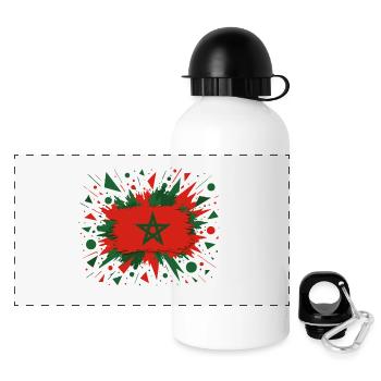 Moroccan Flag in Brush Style - Panoramic Thermal Bottle with Lid 500 ml - white - Front