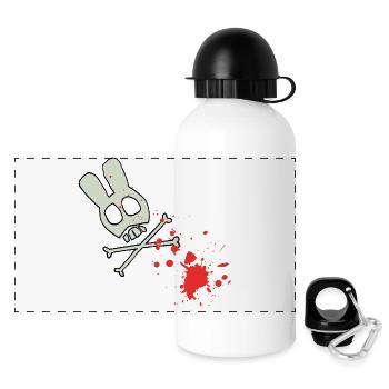 Schädelskelett mit Blutspritzern - Panorama Trinkflasche mit Deckel 500 ml - Weiß - Vorne