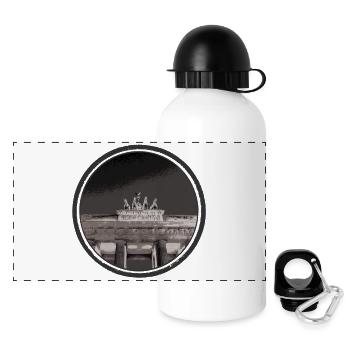 Soirée à la Porte de Brandebourg à Berlin - Gourde panoramique avec couvercle 500 ml - blanc - Devant