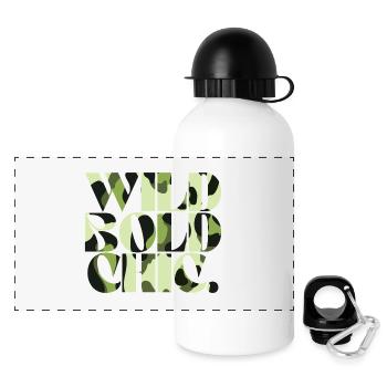 Wild Bold Chic Camouflage Chic - Panorama Trinkflasche mit Deckel 500 ml - Weiß - Vorne