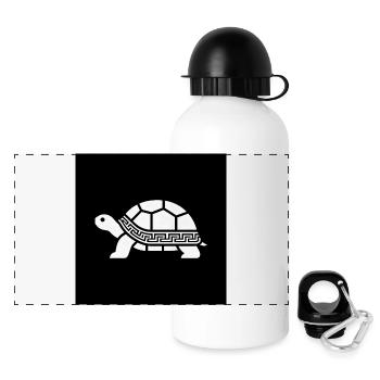 Geometrische Schildkröte mit Muster - Panorama Trinkflasche mit Deckel 500 ml - Weiß - Vorne