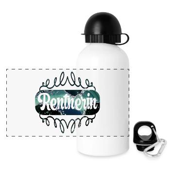 Geschenke für Rentnerin Rente - Panorama Trinkflasche mit Deckel 500 ml - Weiß - Vorne