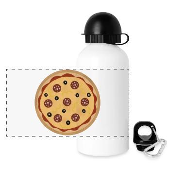 Pepperoni Pizza - Panoramic Thermal Bottle with Lid 500 ml - white - Front