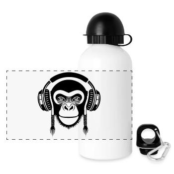 Stereoliebhaber Affenkopf Dual Kanal Edition Shirt - Panorama Trinkflasche mit Deckel 500 ml - Weiß - Vorne