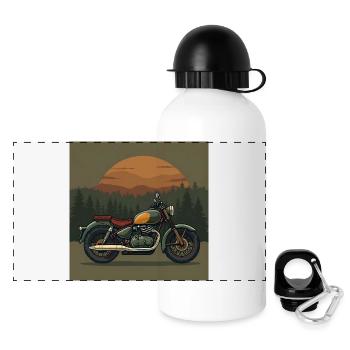 Quiet-Luxury Motorcycle Icon - Panoramic Thermal Bottle with Lid 500 ml - white - Front
