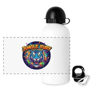 Jungle Fury Tiger Graffiti - Gourde panoramique avec couvercle 500 ml - blanc - Devant