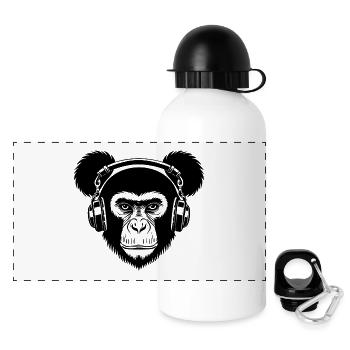 Skateboard Affe Nacht Rhythmus Street Shirt - Panorama Trinkflasche mit Deckel 500 ml - Weiß - Vorne