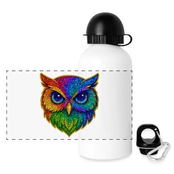 Owl | Tawny Owl | Rainbow Owl Magic - Panoramic Thermal Bottle with Lid 500 ml - white - Front