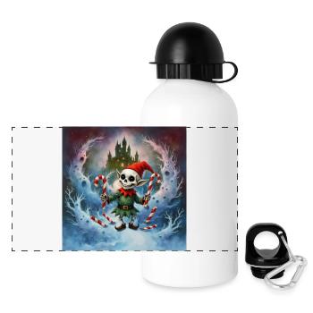 Christmas skeleton elf - Panoramic Thermal Bottle with Lid 500 ml - white - Front