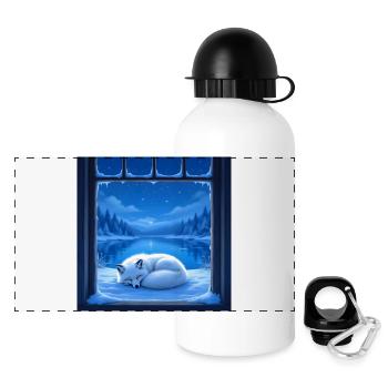 Renard des neiges - Gourde panoramique avec couvercle 500 ml - blanc - Devant
