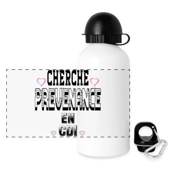 Cherche Prévenance en CDI - Gourde panoramique avec couvercle 500 ml - blanc - Devant