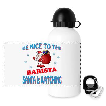 SANTA BARISTA - Panorama Trinkflasche mit Deckel 500 ml - Weiß - Vorne