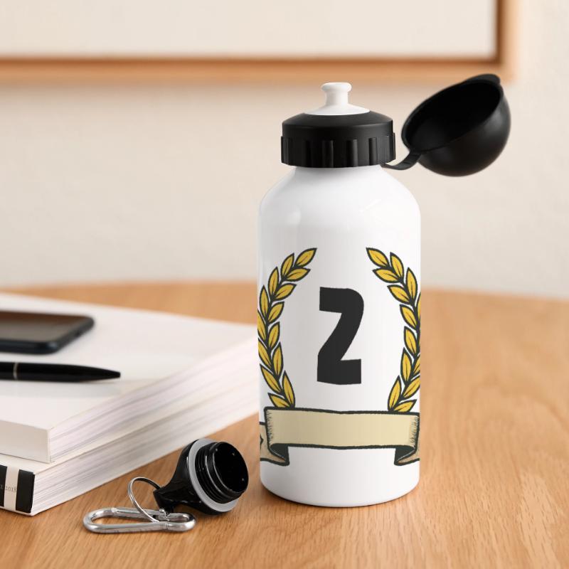 Laurel Wreath Emblem Banner 2 Panoramic Thermal Bottle with Lid 500 ml