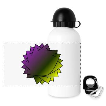 Spirale de feuilles dégradée - Gourde panoramique avec couvercle 500 ml - blanc - Devant