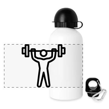 Bodybuilding - Panorama Trinkflasche mit Deckel 500 ml - Weiß - Vorne