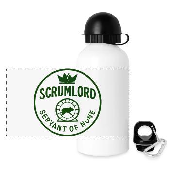 Scrumlord - Herrscher Ohne Diener - Panorama Trinkflasche mit Deckel 500 ml - Weiß - Vorne