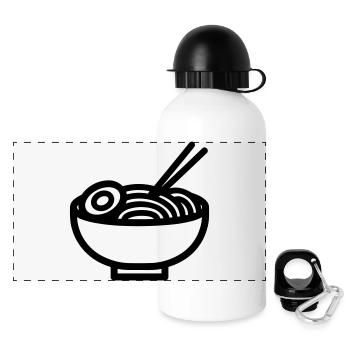 Ramen - Panorama Trinkflasche mit Deckel 500 ml - Weiß - Vorne