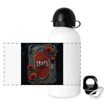 Gothic Love in Golden Frame - Panoramic Thermal Bottle with Lid 500 ml - white - Front