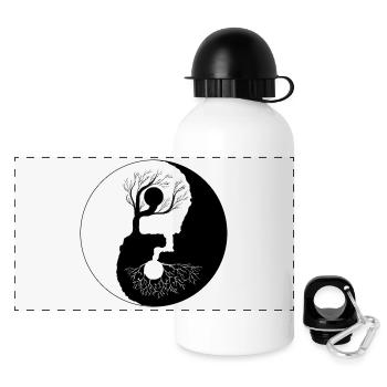 Équilibre YinYang de l’Arbre - Gourde panoramique avec couvercle 500 ml - blanc - Devant