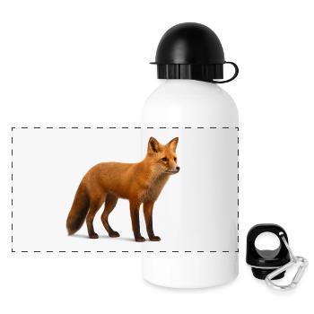Red fox in the light of nature - Panoramic Thermal Bottle with Lid 500 ml - white - Front