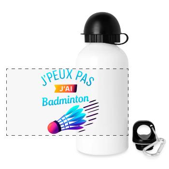 Jpeux Pas Jai Badminton - Gourde panoramique avec couvercle 500 ml - blanc - Devant