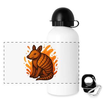 Flaming Armadillo - Panoramic Thermal Bottle with Lid 500 ml - white - Front